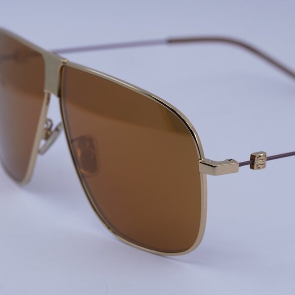 Givenchy GV40106U 30G Sunglasses Shiny Endura Gold Aviator Frame, Brown Lenses - Picture 7 of 9